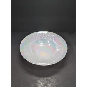 Federal Glass Opalescent Milk Glass Bowl, Iridescent Moonglow, Serving Bowl 8.5"